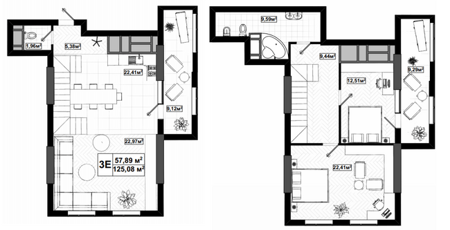 Дворівнева 125.08 м² в ЖК UNO City House від 37 300 грн/м², Київ