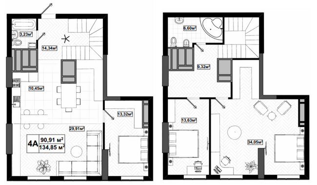 Дворівнева 134.85 м² в ЖК UNO City House від 37 500 грн/м², Київ