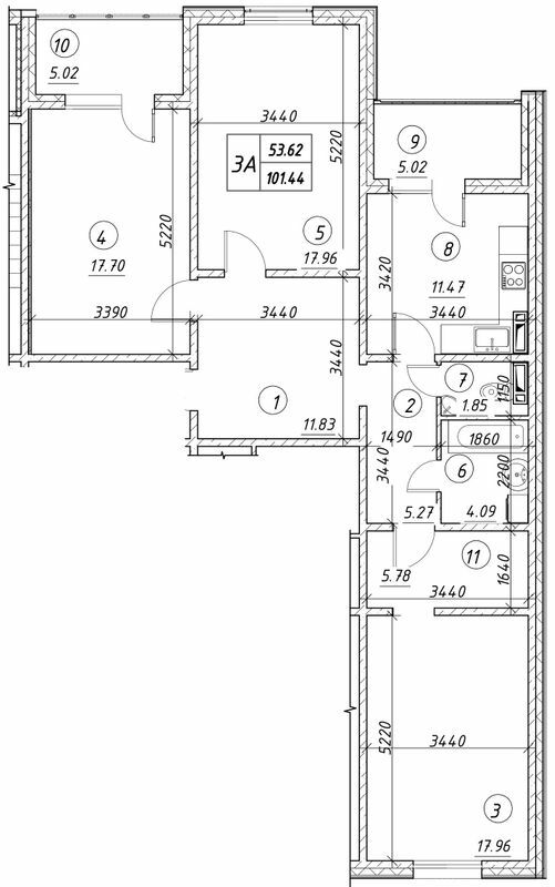 3-комнатная 101.44 м² в ЖК Ревуцкий от 20 500 грн/м², Киев