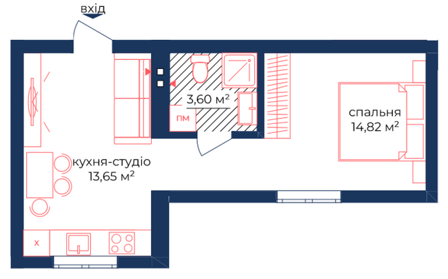 1-комнатная 32.07 м² в КД Liverpool House от 29 100 грн/м², Киев