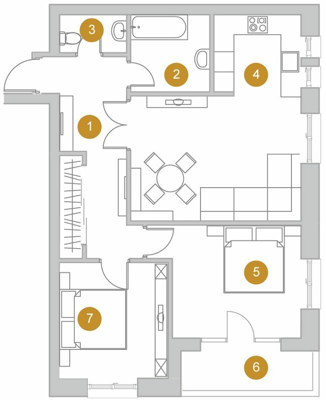 2-комнатная 76.4 м² в КД Деснянский DeLuxe от 23 550 грн/м², Киев