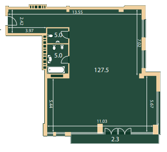 Свободная планировка 139.6 м² в КД Hidden от 94 050 грн/м², Киев