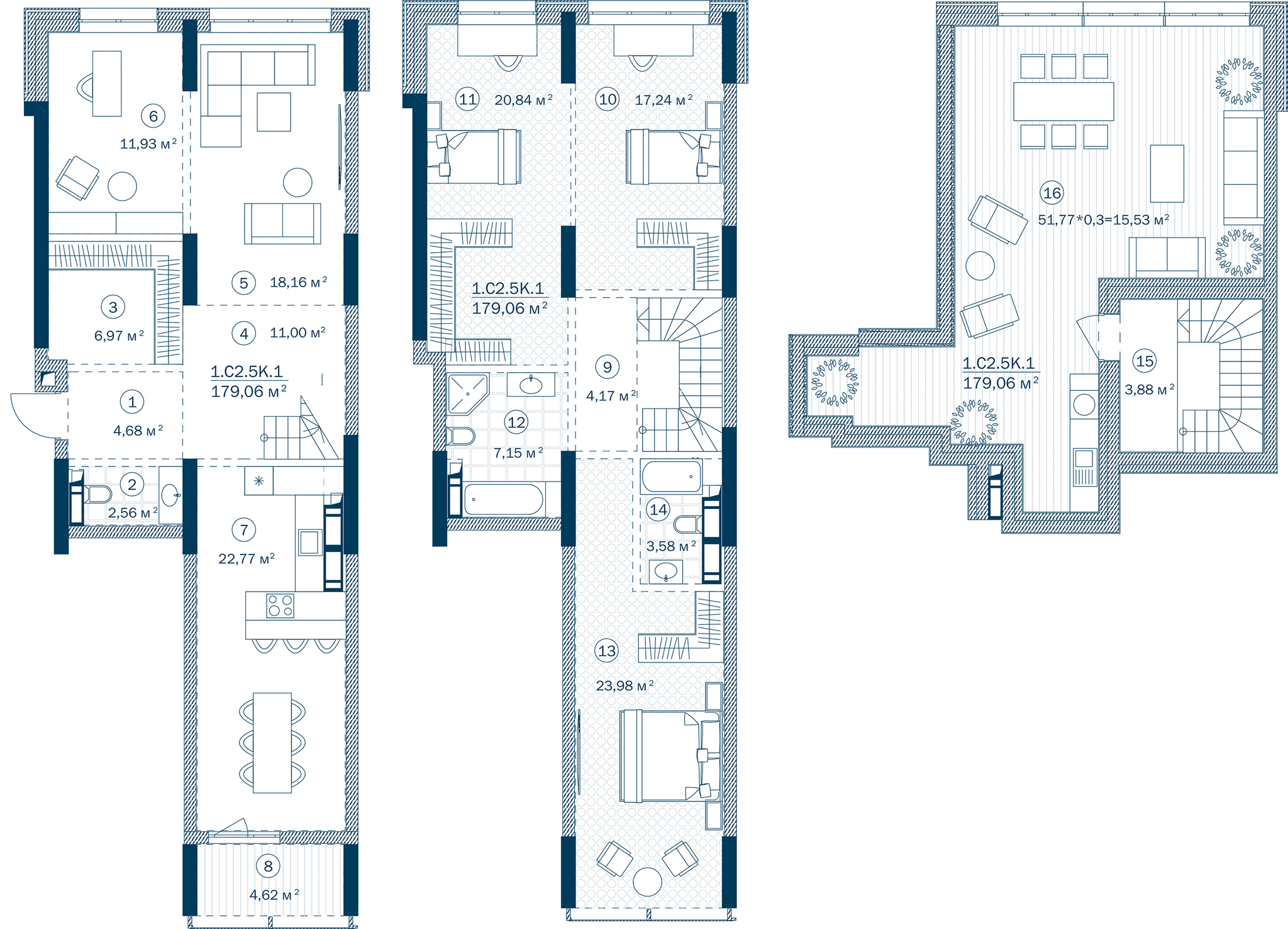 Двухуровневая 179.06 м² в ЖК Rusaniv Residence от 41 303 грн/м², Киев