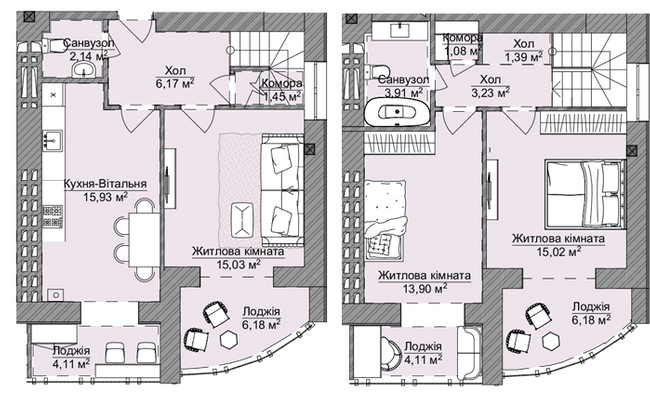 Двухуровневая 99.82 м² в ЖК Теплый дом Plus от 18 400 грн/м², с. Крыжановка