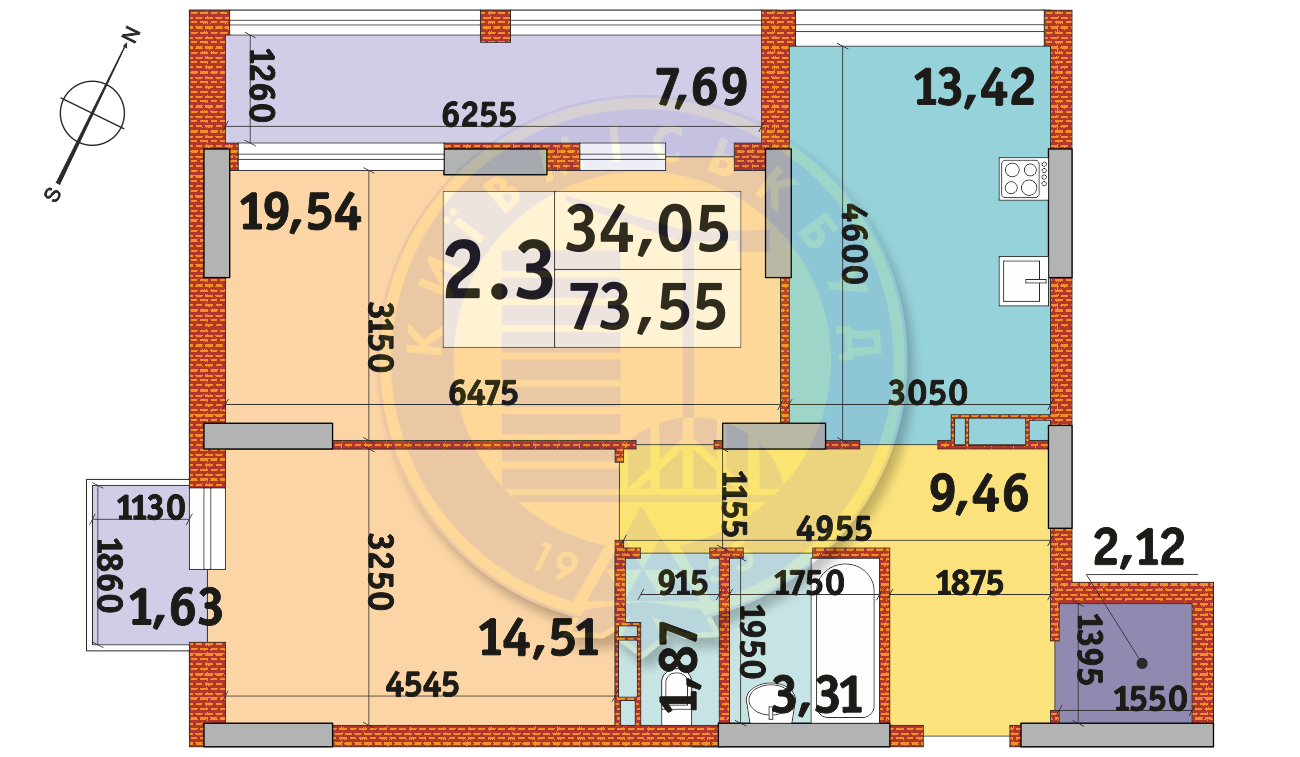 2-кімнатна 73.55 м² в ЖК Urban Park від 30 158 грн/м², Київ
