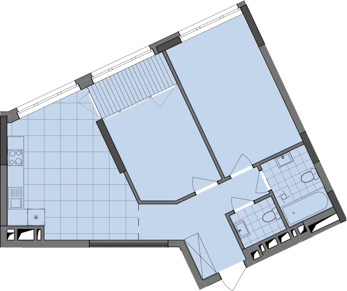 2-комнатная 67.31 м² в ЖК Dibrova Park от 24 003 грн/м², Киев