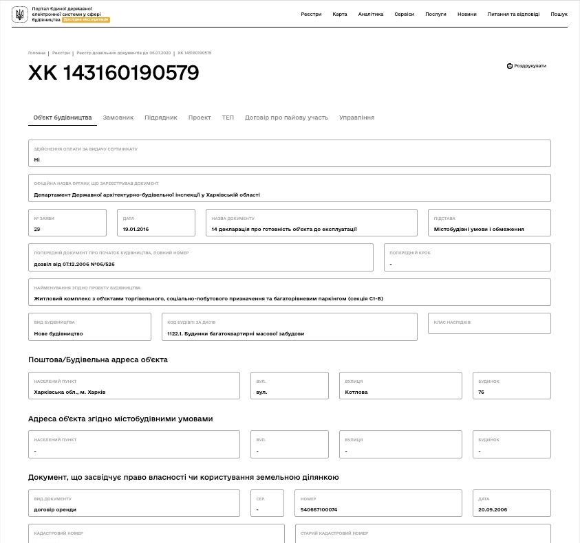 Сертифікат про готовність 1 дом, ЖБК Новий дім на вул. Котлова