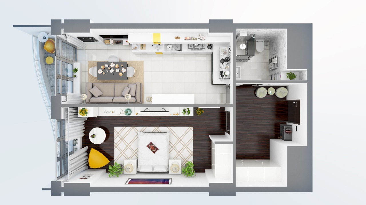 1-кімнатна 54.08 м² в ЖК Unity Towers від 37 758 грн/м², Одеса