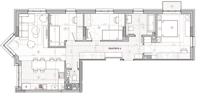 3-комнатная 85.2 м² в ЖК Hygge от 28 050 грн/м², Львов