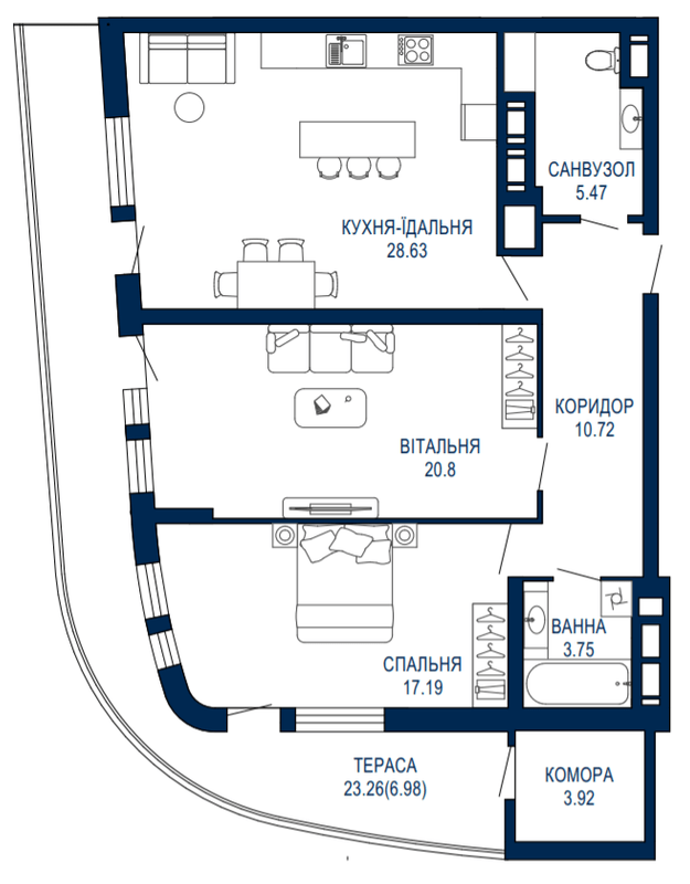 2-комнатная 97.46 м² в ЖК Viking Park от 27 650 грн/м², Львов