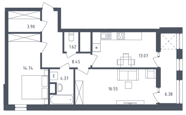 2-комнатная 69.08 м² в ЖК Малоголосківські пагорби от 25 900 грн/м², Львов