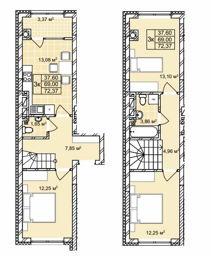 Двухуровневая 72.37 м² в ЖК Софиевка от 28 000 грн/м², Львов