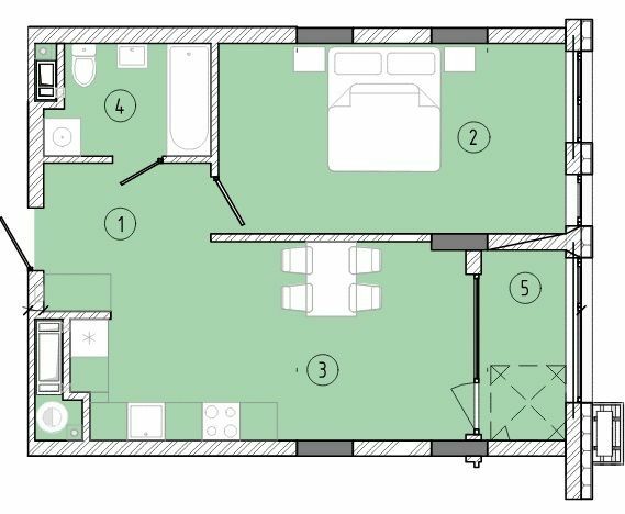 1-кімнатна 45.85 м² в ЖК Стрийська 45. Друга лінія від 31 050 грн/м², Львів