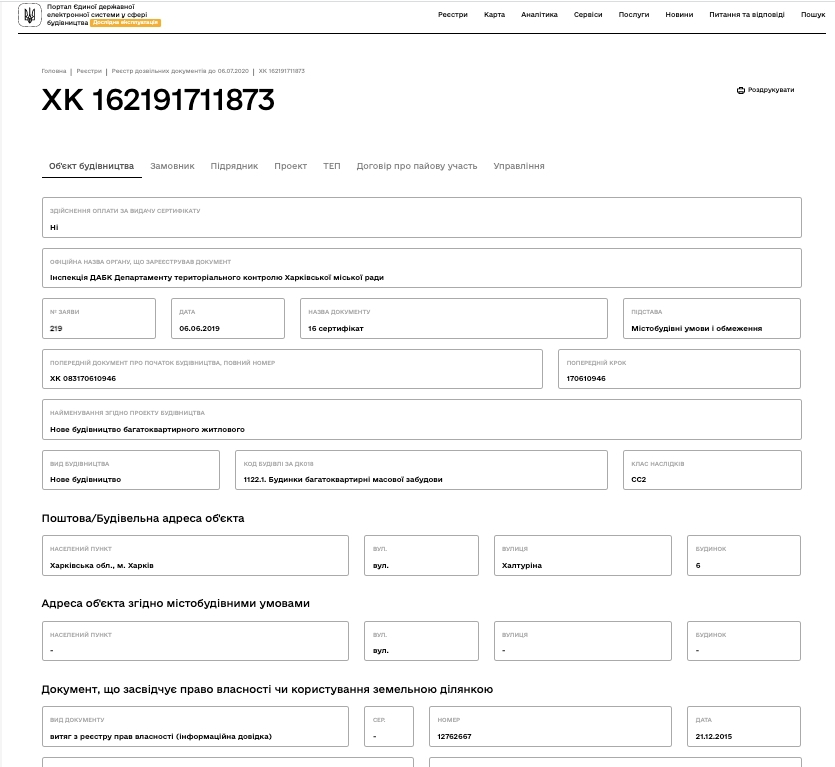 Сертифікат про готовність 3, ЖК Мрія