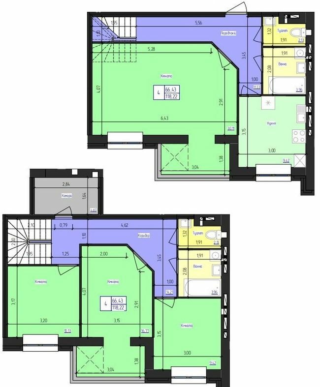 Двухуровневая 118.22 м² в ЖК Олимпийский от 16 500 грн/м², Харьков