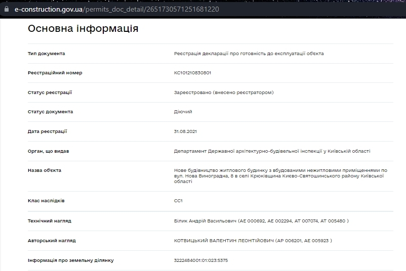 Сертификат о готовности Дом 2, ЖК Aura Center
