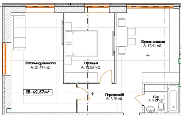 2-кімнатна 62.57 м² в КБ Поема від 30 100 грн/м², м. Ірпінь