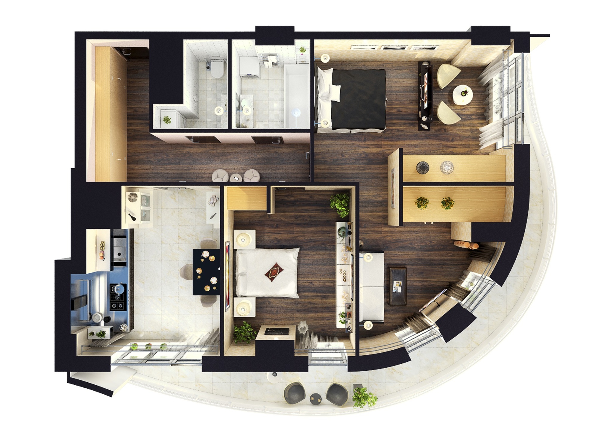 3-кімнатна 84 м² в ЖК Unity Towers від 1 884 960 грн/м², Одеса