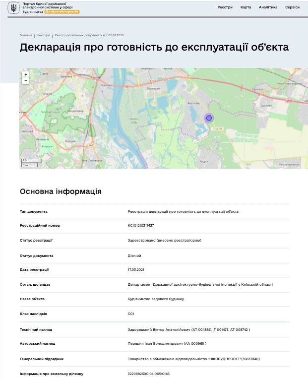 Сертифікат про готовність Дом 6, ЖК Ідея