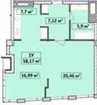 1-комнатная 58.17 м² в ЖК Capital Tower от 27 000 грн/м², Чернигов