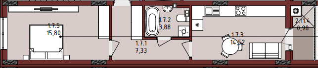 1-комнатная 41.8 м² в ЖК New от 25 900 грн/м², Львов