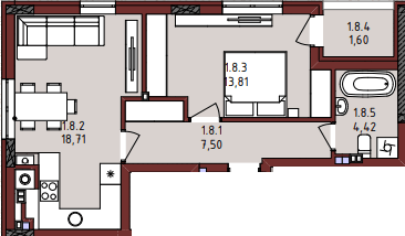 1-комнатная 46.26 м² в ЖК New от 25 900 грн/м², Львов