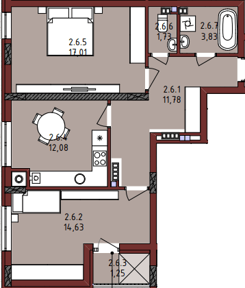 2-комнатная 62.3 м² в ЖК New от 26 000 грн/м², Львов