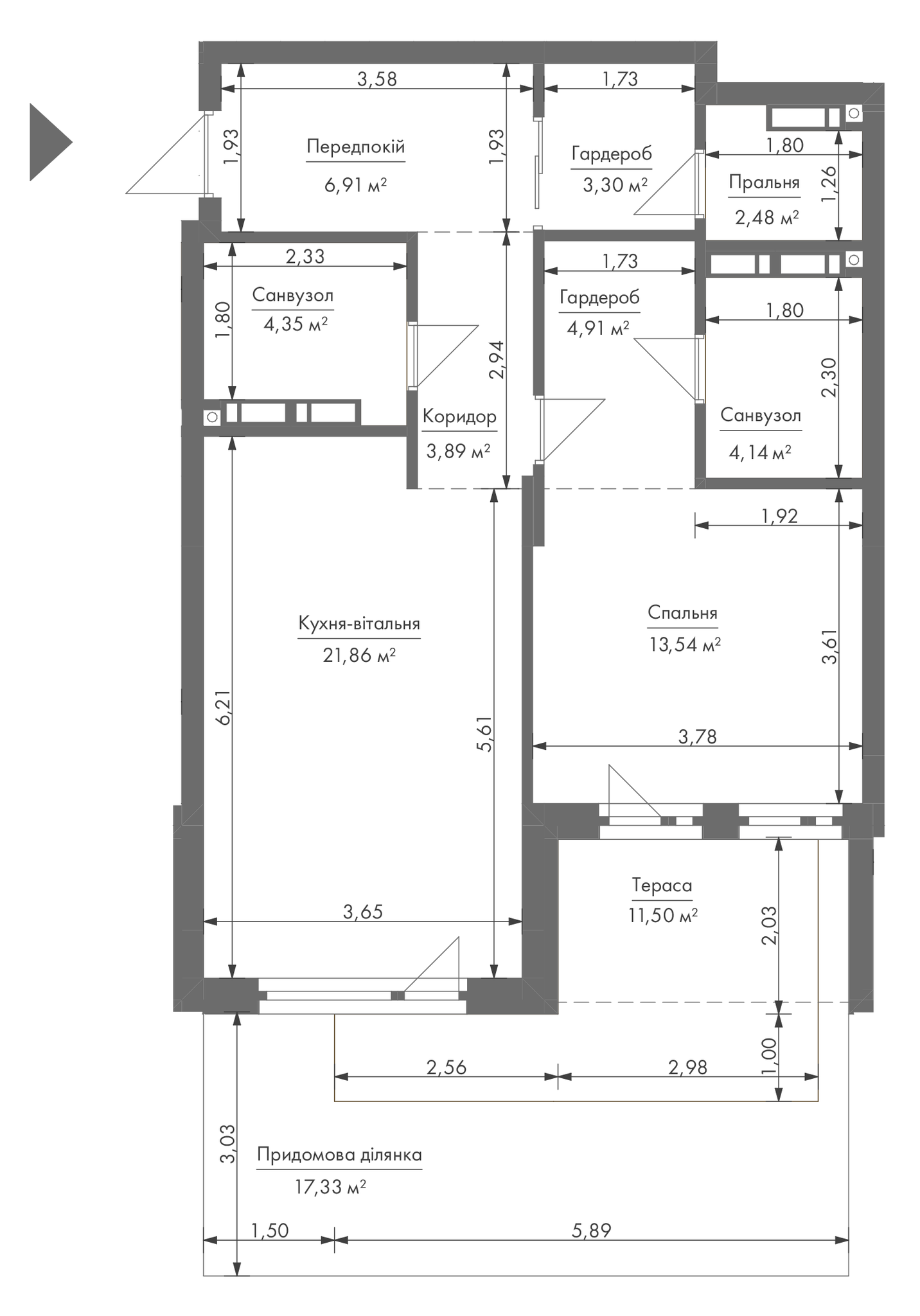 1-кімнатна 68.8 м² в ЖК Gravity Park від 38 218 грн/м², Київ