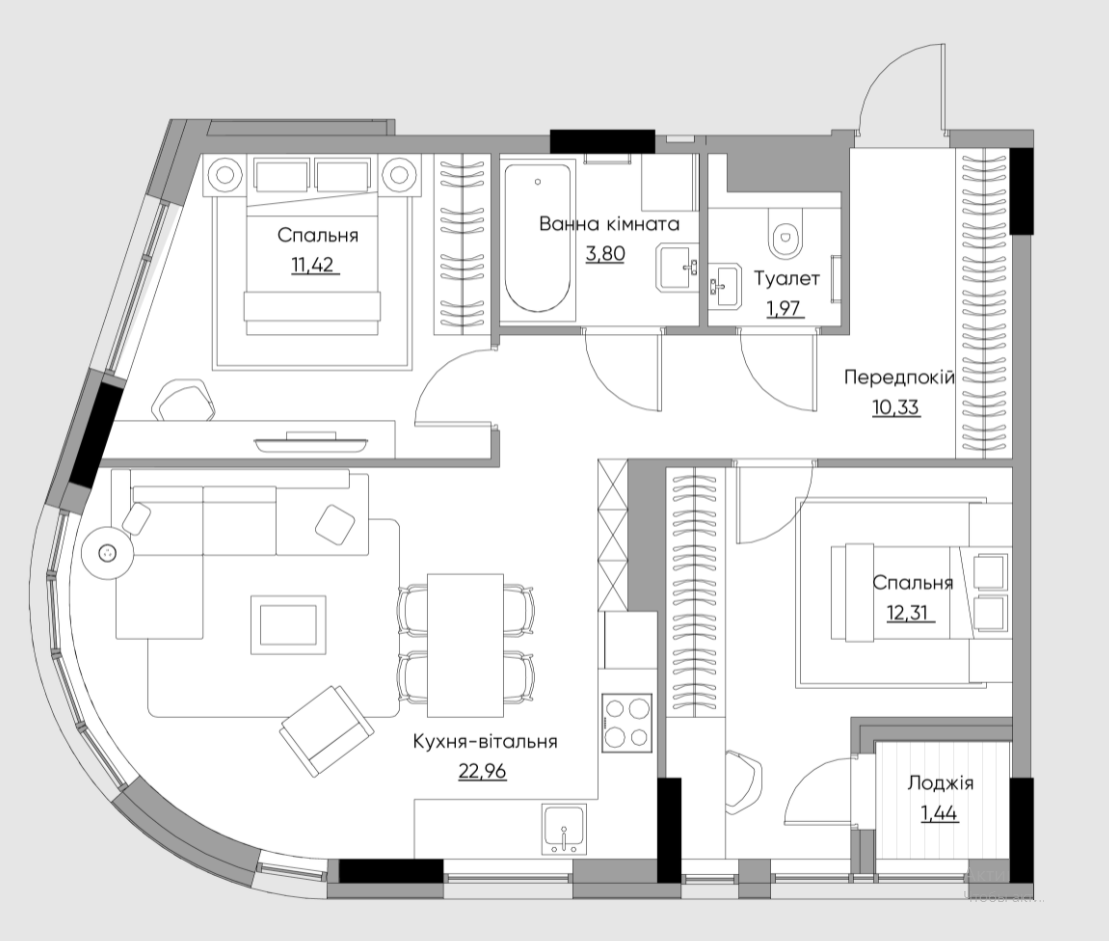 2-комнатная 73.01 м² в ЖК Lucky Land от 24 032 грн/м², Киев