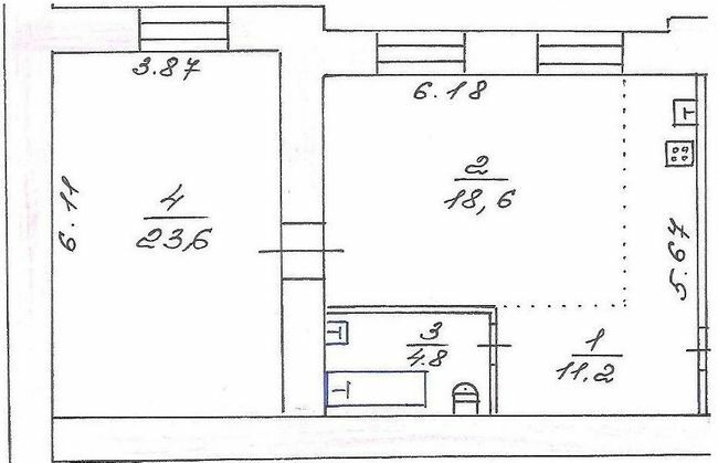 2-комнатная 58.2 м² в КД Наваль от 23 150 грн/м², Николаев