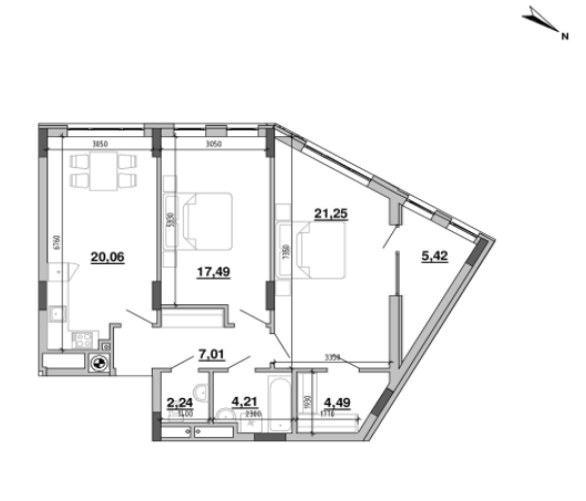 2-комнатная 82.17 м² в ЖК Містечко Підзамче от 25 303 грн/м², Львов