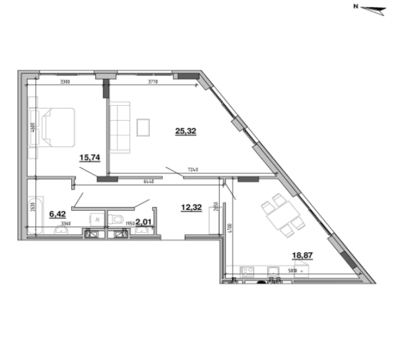 2-комнатная 80.68 м² в ЖК Містечко Підзамче от 25 877 грн/м², Львов