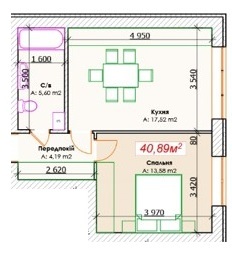 1-кімнатна 40.89 м² в ЖК GoodHome від забудовника, м. Ірпінь
