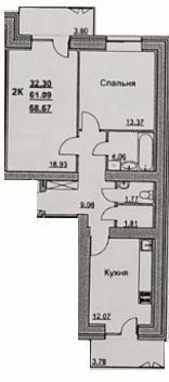 2-комнатная 68.24 м² в ЖК на ул. Интернационалистов, 35/1-35/5 от 16 900 грн/м², Сумы