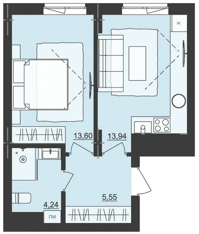 1-комнатная 37.33 м² в ЖК Киевский от 20 950 грн/м², Черновцы