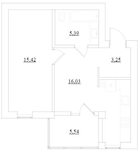 1-кімнатна 45.63 м² в ЖК Desna Park Residence від 32 150 грн/м², с. Зазим`я