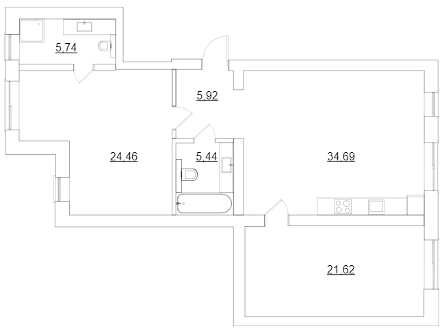 2-кімнатна 97.87 м² в ЖК Desna Park Residence від 22 000 грн/м², с. Зазим`я