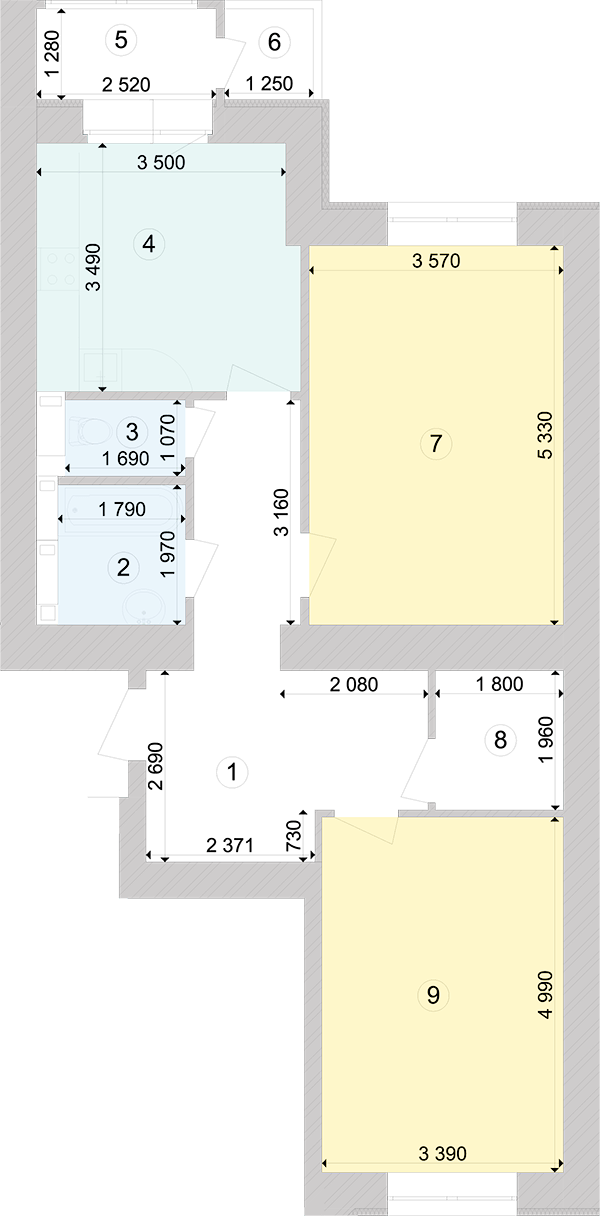 2-кімнатна 74.08 м² в ЖК Голосіївська Долина від 30 800 грн/м², Київ
