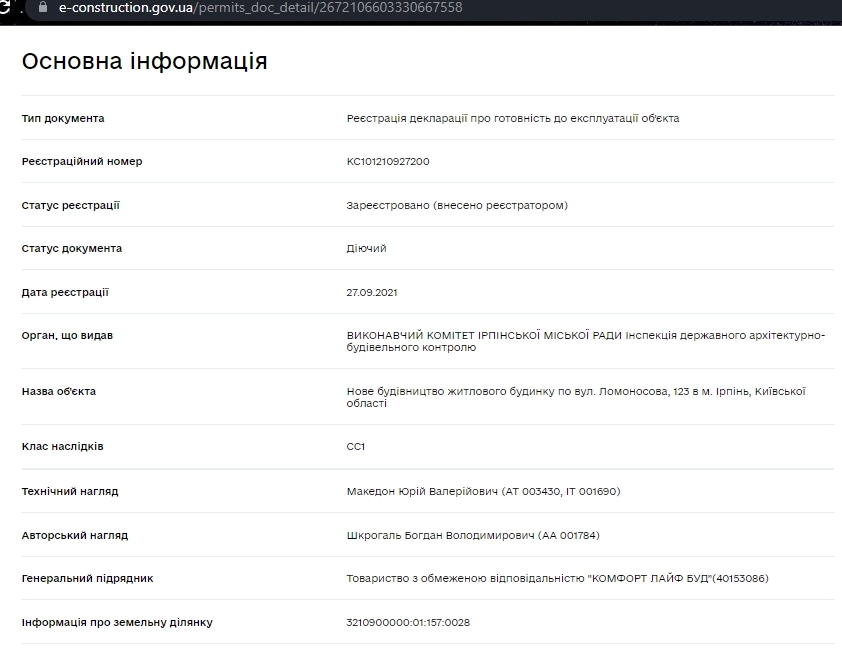 Сертифікат про готовність Дом 16, ЖК Найкращий квартал