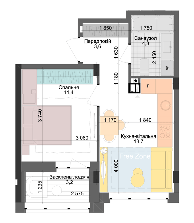 1-комнатная 36.2 м² в ЖК Respublika от 59 950 грн/м², Киев