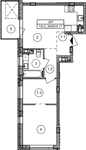 1-комнатная 49.2 м² в ЖК Respublika от 51 250 грн/м², Киев
