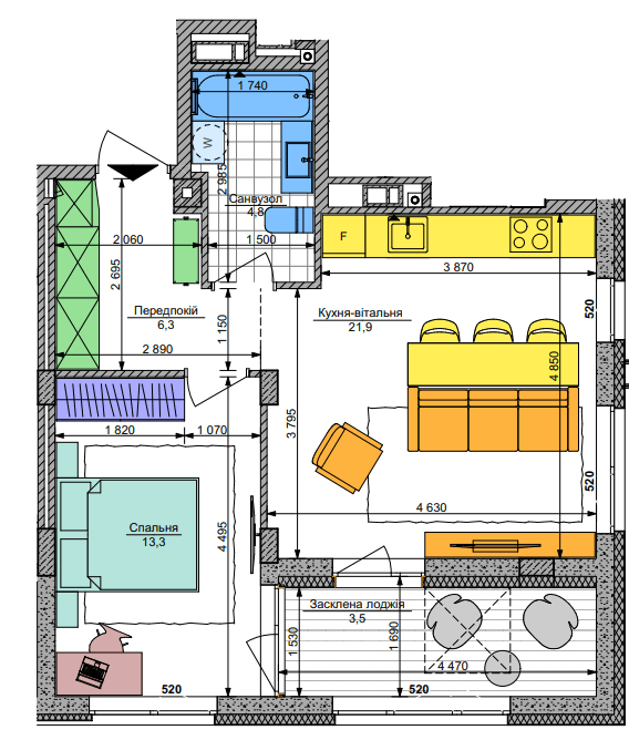 1-комнатная 49.8 м² в ЖК Respublika от 51 250 грн/м², Киев
