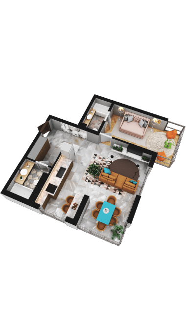 2-комнатная 61.19 м² в ЖК 4U от 29 106 грн/м², Киев