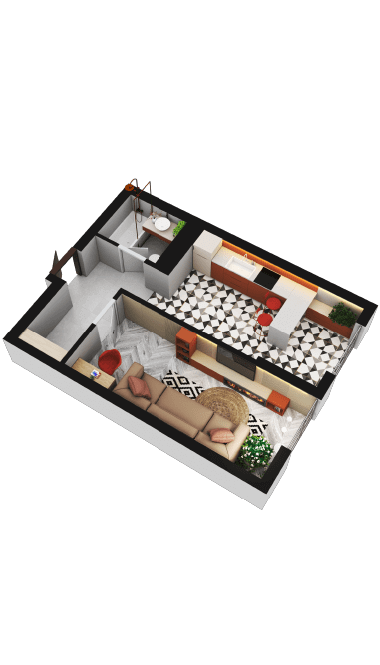 1-комнатная 41.49 м² в ЖК 4U от 30 993 грн/м², Киев
