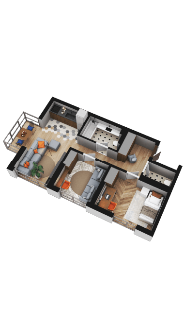 2-комнатная 56.19 м² в ЖК 4U от 29 106 грн/м², Киев
