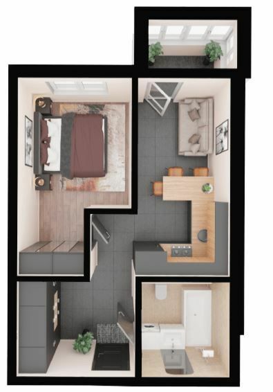 1-комнатная 38.4 м² в ЖК 4U от 34 100 грн/м², Киев