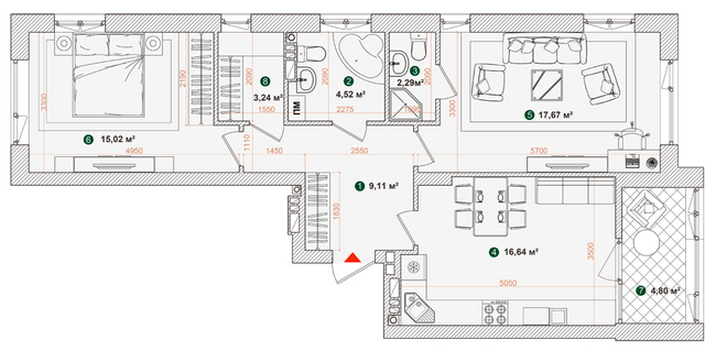 2-кімнатна 73.29 м² в ЖК Forest Park від 28 000 грн/м², Київ
