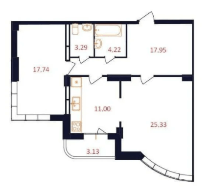 2-кімнатна 80.46 м² в ЖК The First House від 27 800 грн/м², Київ