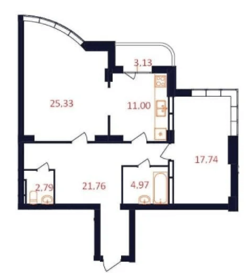 2-кімнатна 84.52 м² в ЖК The First House від 27 800 грн/м², Київ
