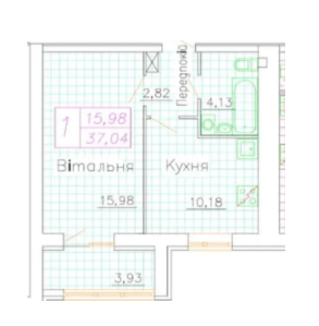 1-комнатная 37.04 м² в ЖК Центральный от 19 500 грн/м², г. Васильков